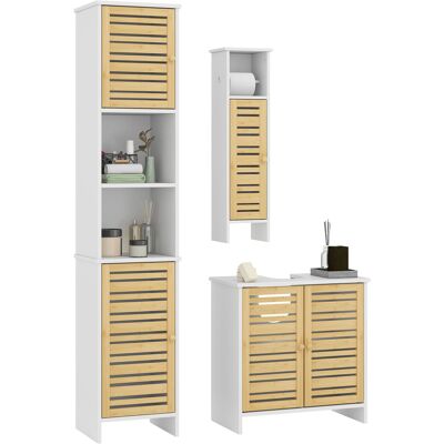 Homcom Conjunto de Muebles para Baño con Mueble para Lavabo Columna y Armario Auxiliar Estantes Ajustables Sistema Anti-vuelco Aosom España Homcom Conjunto de Muebles para Baño con Mueble para Lavabo Columna y Armario Auxiliar Estantes Ajustables Sistema Anti-vuelco Aosom España