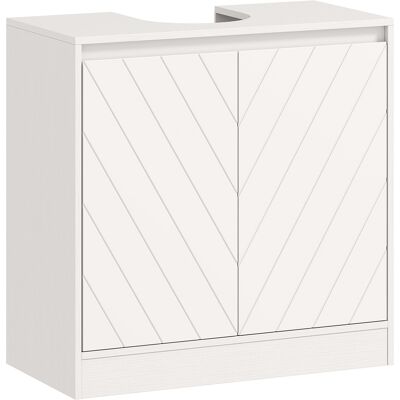 Homcom Mueble Bajo Lavabo Mueble de Baño con 2 Puertas Estante Ajustable para Lavabos con o sin Pedestal 60x30x59,8 cm Blanco Homcom Mueble Bajo Lavabo Mueble de Baño con 2 Puertas Estante Ajustable para Lavabos con o sin Pedestal 60x30x59,8 cm Blanco