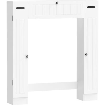 Homcom Mueble sobre Inodoro con 2 Armarios Cajón Abatible Portapapeles y Estantes Ajustables 88x18x98 cm Blanco Homcom Mueble sobre Inodoro con 2 Armarios Cajón Abatible Portapapeles y Estantes Ajustables 88x18x98 cm Blanco