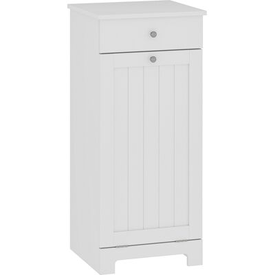 Homcom Armario de Baño con Cesto Ropa Sucia Abatible Mueble Ropa Sucia con Bolsa de Tela Plegable y Cajón Blanco 40x38x90 cm Homcom Armario de Baño con Cesto Ropa Sucia Abatible Mueble Ropa Sucia con Bolsa de Tela Plegable y Cajón Blanco 40x38x90 cm