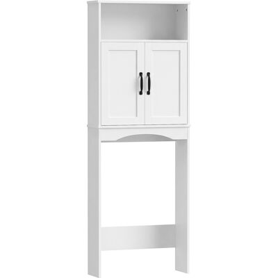 Homcom Armario sobre Inodoro Mueble de Baño con 2 Puertas de Cierre Silencioso Estante Abierto 64x21x173,5 cm Blanco Homcom Armario sobre Inodoro Mueble de Baño con 2 Puertas de Cierre Silencioso Estante Abierto 64x21x173,5 cm Blanco