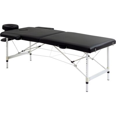 Homcom Mesa de masaje plegable portátil con bolsa de transporte carga máx 225 Kg altura ajustable 185x70 cm Negro Aosom España Homcom Mesa de masaje plegable portátil con bolsa de transporte carga máx 225 Kg altura ajustable 185x70 cm Negro Aosom España