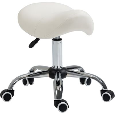 Homcom Taburete con Ruedas Taburete Giratoria con Altura Ajustable Taburete Cosmetica Dentista Peluqueria 52x53x49-61 cm Blanco Aosom España Homcom Taburete con Ruedas Taburete Giratoria con Altura Ajustable Taburete Cosmetica Dentista Peluqueria 52x53x49-61 cm Blanco Aosom España