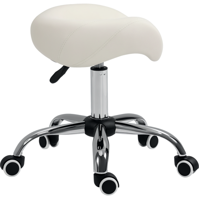 Homcom Taburete con Ruedas Taburete Giratoria con Altura Ajustable Taburete Cosmetica Dentista Peluqueria 52x53x49-61 cm Blanco Aosom España Homcom Taburete con Ruedas Taburete Giratoria con Altura Ajustable Taburete Cosmetica Dentista Peluqueria 52x53x49-61 cm Blanco Aosom España