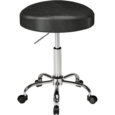 Homcom Taburete con Ruedas de Piel PU Ajustable en Altura con Asiento Acolchado Giratorio para Salón Belleza Aosom España Homcom Taburete con Ruedas de Piel PU Ajustable en Altura con Asiento Acolchado Giratorio para Salón Belleza Aosom España