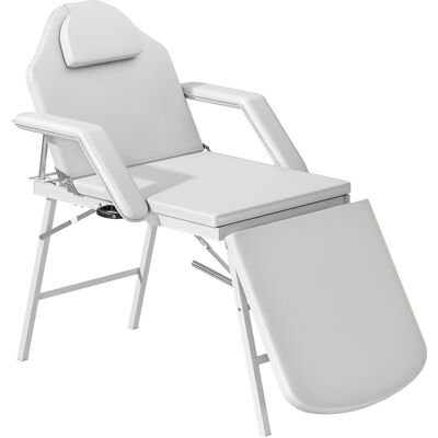 Homcom Camilla Masaje Plegable Portátil de 3 Zonas con Respaldo Ajustable Reposacabezas Reposabrazos 182x82x68 cm Blanco Homcom Camilla Masaje Plegable Portátil de 3 Zonas con Respaldo Ajustable Reposacabezas Reposabrazos 182x82x68 cm Blanco