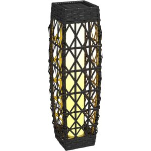 Outsunny Lámpara Solar de Ratán Sintético con Luces LED Encendido/Apagado Automático para Exterior 20x20x68 cm Gris Outsunny Lámpara Solar de Ratán Sintético con Luces LED Encendido/Apagado Automático para Exterior 20x20x68 cm Gris