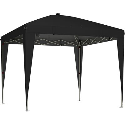 Outsunny Gazebo plegable 3x3 m de altura regulable con luz central y mando a distancia, en metal y poliéster, negro Aosom España Outsunny Gazebo plegable 3x3 m de altura regulable con luz central y mando a distancia, en metal y poliéster, negro Aosom España
