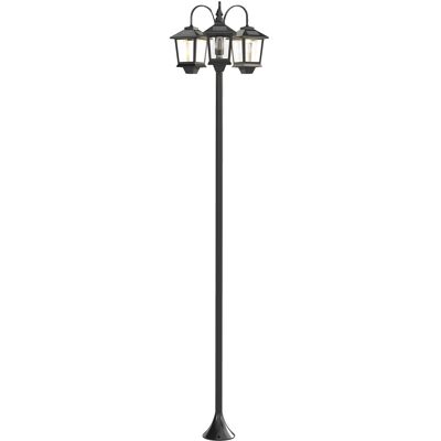 Outsunny Farola Solar Exterior de Jardín de Aluminio con 3 Cabezales con Encendido/Apagado Automático IP44 40x34,5x188 cm Negro Outsunny Farola Solar Exterior de Jardín de Aluminio con 3 Cabezales con Encendido/Apagado Automático IP44 40x34,5x188 cm Negro