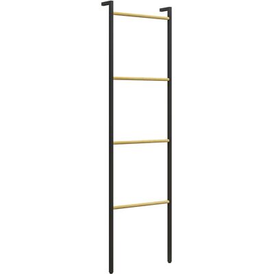 Homcom Toallero Apoyado en la Pared Toallero de Baño con 4 Barras de Bambú y Marco de Acero 49x5,5x167,5 cm Negro y Natural Homcom Toallero Apoyado en la Pared Toallero de Baño con 4 Barras de Bambú y Marco de Acero 49x5,5x167,5 cm Negro y Natural