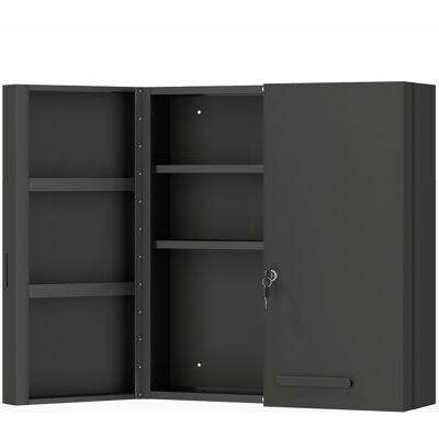 kleankin Armario para medicamentos, armario cerrable con 2 puertas y 6 estantes, Negro Aosom España kleankin Armario para medicamentos, armario cerrable con 2 puertas y 6 estantes, Negro Aosom España