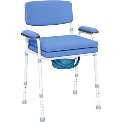 Homcom Silla Cómoda 5 en 1 para Mayores y Discapacitados para WC y Ducha Altura Ajustable y Cubo Extraíble Celeste Aosom España Homcom Silla Cómoda 5 en 1 para Mayores y Discapacitados para WC y Ducha Altura Ajustable y Cubo Extraíble Celeste Aosom España