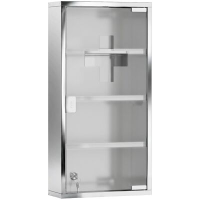 Homcom Botiquín de Pared Acero Inoxidable 60x30x12 cm de 4 Niveles Armario Botiquín para Primeros Auxilios Medicinas Plateado Aosom España Homcom Botiquín de Pared Acero Inoxidable 60x30x12 cm de 4 Niveles Armario Botiquín para Primeros Auxilios Medicinas Plateado Aosom España