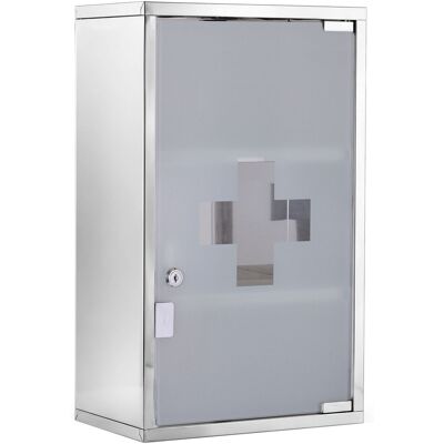 Homcom Botiquín de Pared Botiquín de Primeros Auxilios de Acero Inoxidable con 2 Estantes para Casa Hogar 50x30x18 cm Transparente Aosom España Homcom Botiquín de Pared Botiquín de Primeros Auxilios de Acero Inoxidable con 2 Estantes para Casa Hogar 50x30x18 cm Transparente Aosom España
