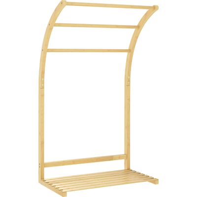 Homcom Toallero de Pie de Bambú con 3 Barras y Estante de Almacenamiento para Baño y Lavandería 50x29x84 cm Natural Homcom Toallero de Pie de Bambú con 3 Barras y Estante de Almacenamiento para Baño y Lavandería 50x29x84 cm Natural