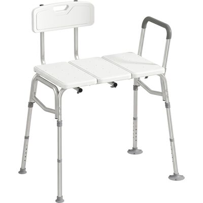 Homcom Banco Ducha de Transferencia con Reposabrazos y Respaldo Taburete de Baño Altura Ajustable 10 Niveles Carga 136 kg Homcom Banco Ducha de Transferencia con Reposabrazos y Respaldo Taburete de Baño Altura Ajustable 10 Niveles Carga 136 kg