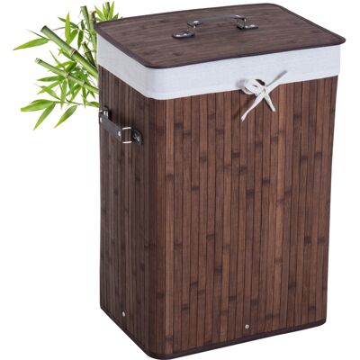 Homcom Cesto para Ropa Sucia Plegable con Tapa Cesta de Lavandería Rectangular Bambú 70L Marrón Aosom España Homcom Cesto para Ropa Sucia Plegable con Tapa Cesta de Lavandería Rectangular Bambú 70L Marrón Aosom España
