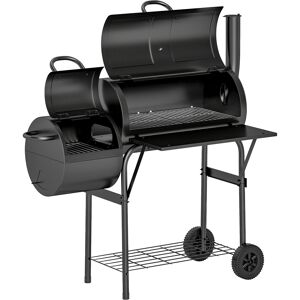 Outsunny Parrilla de carbón de acero con tapa Termómetro Ruedas Ventilación lateral Bandeja de carbón Outsunny Parrilla de carbón de acero con tapa Termómetro Ruedas Ventilación lateral Bandeja de carbón