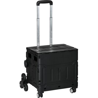 Homcom Carrito de Compra Sube Escaleras plegable Mango telescópico soporta hasta 65 kilos Negro Aosom España Homcom Carrito de Compra Sube Escaleras plegable Mango telescópico soporta hasta 65 kilos Negro Aosom España