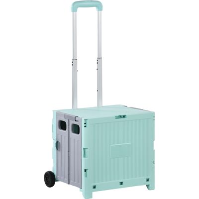Homcom Carrito de Compras Plegable con 2 Ruedas Mango Ajustable 32L Ligero y Compacto para Compras Verde 41,5x32,5x85cm Aosom España Homcom Carrito de Compras Plegable con 2 Ruedas Mango Ajustable 32L Ligero y Compacto para Compras Verde 41,5x32,5x85cm Aosom España
