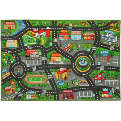 AIYAPLAY Alfombra Infantil Carretera de Ciudad 200x150 cm Alfombra Educativa Antideslizante para Gateo y Jugar con Coches Aosom España AIYAPLAY Alfombra Infantil Carretera de Ciudad 200x150 cm Alfombra Educativa Antideslizante para Gateo y Jugar con Coches Aosom España