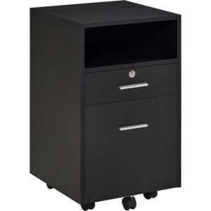 Vinsetto Archivador de Oficina Portadocumentos de Madera con 2 Cajones y Estante Abierto, 39x40x65 cm, Negro Aosom España Vinsetto Archivador de Oficina Portadocumentos de Madera con 2 Cajones y Estante Abierto, 39x40x65 cm, Negro Aosom España