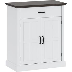 Homcom Aparador para Salón Rústico con 2 Puertas 1 Cajón Estante Ajustable para Comedor Entrada Blanco 75,2x40x91,5 cm Homcom Aparador para Salón Rústico con 2 Puertas 1 Cajón Estante Ajustable para Comedor Entrada Blanco 75,2x40x91,5 cm