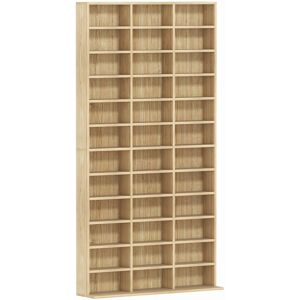 Homcom Almacenamiento para CD y DVD, biblioteca estantería almacenamiento 1116 CD/528 DVD, 36 compartimentos y estantes ajustables, roble Homcom Almacenamiento para CD y DVD, biblioteca estantería almacenamiento 1116 CD/528 DVD, 36 compartimentos y estantes ajustables, roble