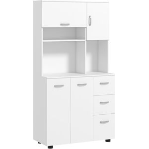 Armario de Cocina Blanco HOMCOM - Estantes Ajustables, Cajones, Puertas - 168 cm Armario de Cocina Blanco HOMCOM - Estantes Ajustables, Cajones, Puertas - 168 cm