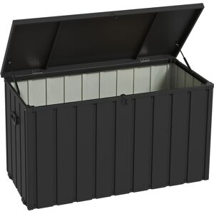 Outsunny Baúl de Almacenaje Exterior de Acero con 4 Ruedas 2 Asas y Tapa Bloqueable 125,5x61,5x70 cm Gris Oscuro Outsunny Baúl de Almacenaje Exterior de Acero con 4 Ruedas 2 Asas y Tapa Bloqueable 125,5x61,5x70 cm Gris Oscuro
