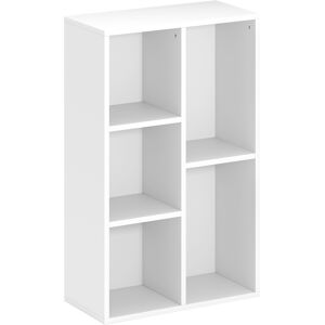 Homcom Librería estantería de almacenamiento 2 niveles con 5 compartimentos, para salón dormitorio oficina, 50x24x80cm, blanco Aosom España Homcom Librería estantería de almacenamiento 2 niveles con 5 compartimentos, para salón dormitorio oficina, 50x24x80cm, blanco Aosom España