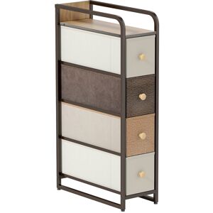 Homcom Cómoda con 4 Cajones de Tela Marco de Acero Cómoda para Dormitorio para Espacios Pequeños Salón Vestidor Multicolor Homcom Cómoda con 4 Cajones de Tela Marco de Acero Cómoda para Dormitorio para Espacios Pequeños Salón Vestidor Multicolor