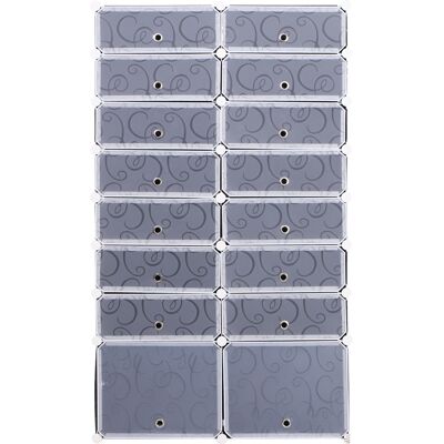 Homcom Armario Modular Estantería por Módulos Montaje en Bricolaje Armario Extraíble de 16 Cubos con Puertas para Almacenamiento de Zapatos Ropa Libros 95x37x160cm Blanco y Negro Aosom España Homcom Armario Modular Estantería por Módulos Montaje en Bricolaje Armario Extraíble de 16 Cubos con Puertas para Almacenamiento de Zapatos Ropa Libros 95x37x160cm Blanco y Negro Aosom España