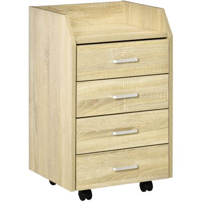 Vinsetto Cajonera de Oficina Mueble Auxiliar para Archivos con 4 Cajones de Almacenaje 4 Ruedas y 2 Frenos 40x36x65 cm Natural Aosom España Vinsetto Cajonera de Oficina Mueble Auxiliar para Archivos con 4 Cajones de Almacenaje 4 Ruedas y 2 Frenos 40x36x65 cm Natural Aosom España