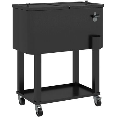 Outsunny Carro Nevera con Ruedas Abrebotellas y Estante 56L para Patio Fiesta Terraza 67x35x80 cm Negro Aosom España Outsunny Carro Nevera con Ruedas Abrebotellas y Estante 56L para Patio Fiesta Terraza 67x35x80 cm Negro Aosom España