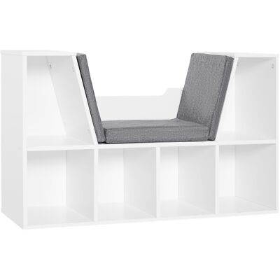 Homcom Estantería Librería con Asiento 6 Cubos Librería Infantil Original Zapatero con Cojín Estante Banco Multiusos 102x30x61cm Aosom España Homcom Estantería Librería con Asiento 6 Cubos Librería Infantil Original Zapatero con Cojín Estante Banco Multiusos 102x30x61cm Aosom España