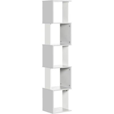 Homcom Estantería Librería Diseño Moderno en Forma S con 5 Estantes Espacio para Libros Salón Oficina 33x28x161 cm Blanco y Gris Aosom España Homcom Estantería Librería Diseño Moderno en Forma S con 5 Estantes Espacio para Libros Salón Oficina 33x28x161 cm Blanco y Gris Aosom España