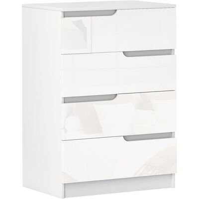 Homcom Cómoda con 4 Cajones Cómoda de Dormitorio Moderno con Anti-vuelco Cajonera para Salón Pasillo 60x40x85 cm Blanco Homcom Cómoda con 4 Cajones Cómoda de Dormitorio Moderno con Anti-vuelco Cajonera para Salón Pasillo 60x40x85 cm Blanco