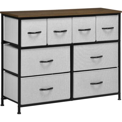 Homcom Cómoda 8 cajones Mueble de Almacenamiento cajón en tela plegable - estructura acero Negro - 100x30x78 cm Aosom España Homcom Cómoda 8 cajones Mueble de Almacenamiento cajón en tela plegable - estructura acero Negro - 100x30x78 cm Aosom España