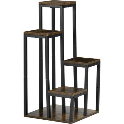 Outsunny Soporte para plantas estante de flores 4 estantes diferentes alturas estructura de acero 40x40x81 cm Negro Aosom España Outsunny Soporte para plantas estante de flores 4 estantes diferentes alturas estructura de acero 40x40x81 cm Negro Aosom España
