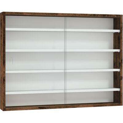 Homcom Vitrina de pared para objetos de colección 5 estantes ajustables en altura y 2 puertas correderas 80 x 9,5 x 60 cm marrón Aosom España Homcom Vitrina de pared para objetos de colección 5 estantes ajustables en altura y 2 puertas correderas 80 x 9,5 x 60 cm marrón Aosom España