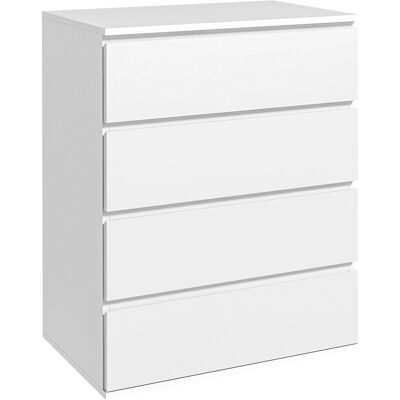 HOMCOM Cajonera Blanca de 4 Cajones - Mueble de almacenamiento para dormitorio HOMCOM Cajonera Blanca de 4 Cajones - Mueble de almacenamiento para dormitorio