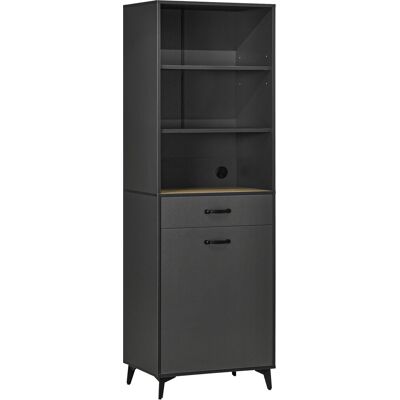 Homcom Armario de cocina Buffet alto diseño industrial Gris aspecto Roble claro Aosom España Homcom Armario de cocina Buffet alto diseño industrial Gris aspecto Roble claro Aosom España