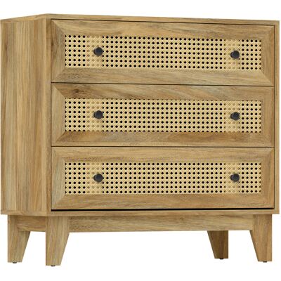 HOMCOM Comoda de Madera Clara de 3 Cajones - Muebles HOMCOM Comoda de Madera Clara de 3 Cajones - Muebles