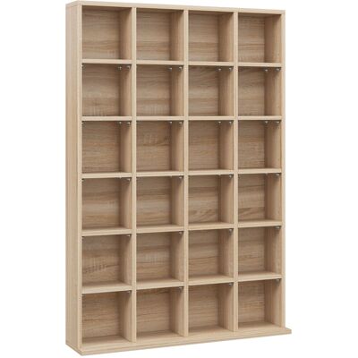 Homcom Mueble de almacenamiento multimedia 480 CD/312 DVD - biblioteca en madera con estantes ajustables 89 x 130,5 cm madera natural Aosom España Homcom Mueble de almacenamiento multimedia 480 CD/312 DVD - biblioteca en madera con estantes ajustables 89 x 130,5 cm madera natural Aosom España