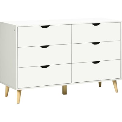 Homcom Cómoda con 6 Cajones Cajonera para Dormitorio Salón Estudio Bajo en Formaldehído Estilo Moderno 120x40x76 cm Blanco Aosom España Homcom Cómoda con 6 Cajones Cajonera para Dormitorio Salón Estudio Bajo en Formaldehído Estilo Moderno 120x40x76 cm Blanco Aosom España