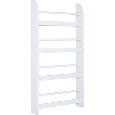Estantería de Pared Homcom - 4 Estantes, Soporta 30kg, Blanco Estantería de Pared Homcom - 4 Estantes, Soporta 30kg, Blanco