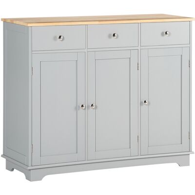 Homcom Aparador de Cocina Mueble Auxiliar de Almacenaje para Comedor Salón Estilo Moderno Antivuelco 101x40x85 cm Gris Aosom España Homcom Aparador de Cocina Mueble Auxiliar de Almacenaje para Comedor Salón Estilo Moderno Antivuelco 101x40x85 cm Gris Aosom España