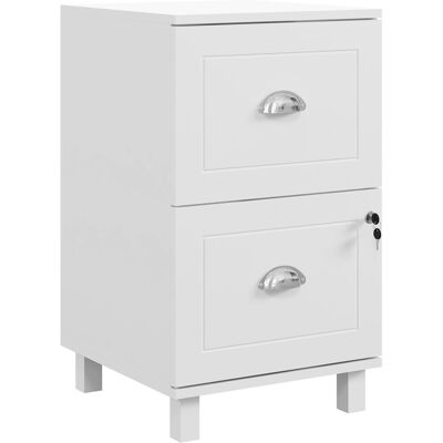 Homcom Archivador con Cerradura y 2 Cajones Barras Ajustables para Carpetas A4 y Carta Diseño Compacto 40x41,5x67,5 cm Blanco Homcom Archivador con Cerradura y 2 Cajones Barras Ajustables para Carpetas A4 y Carta Diseño Compacto 40x41,5x67,5 cm Blanco