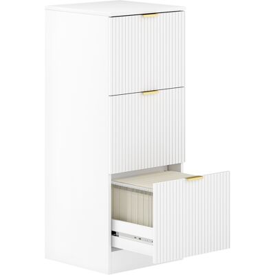 Homcom Cajonera de Escritorio con 3 Cajones Frentes Acanalados Mueble Archivador para Tamaño A4 o Carta 40x40x101 cm Blanco Aosom España Homcom Cajonera de Escritorio con 3 Cajones Frentes Acanalados Mueble Archivador para Tamaño A4 o Carta 40x40x101 cm Blanco Aosom España
